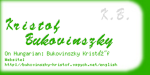 kristof bukovinszky business card
